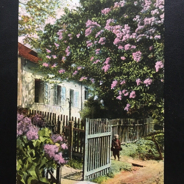 Kind unter blühenden Baum - Haus Garten - Künstlerkarte 906 TH