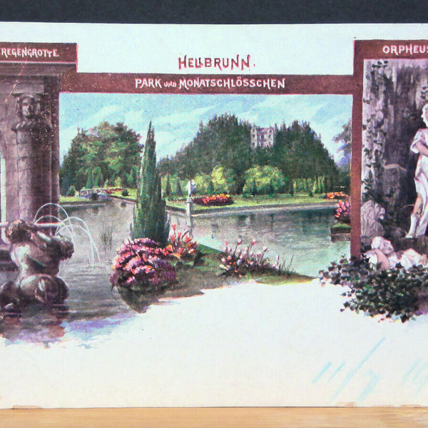 Salzburg Hellbrunn Park mit Monatschlösschen Gemälde JW 650107 C