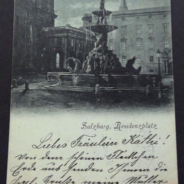 Salzburg Residenzplatz Mondscheinkarte Gemälde JW 650110 C