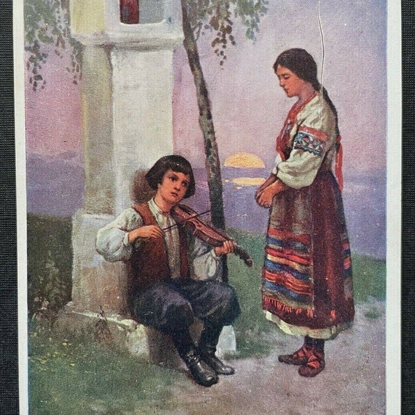 Malerei Herzensklänge K.Szczawinski Musiker Geige Frau Bildstock Sonne 400289 A