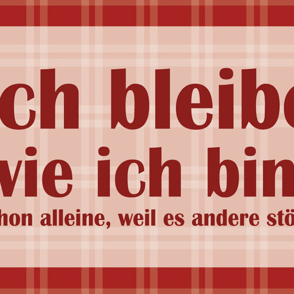 Schild Spruch Ich bleibe wie ich bin Schon weil es andere stört JW