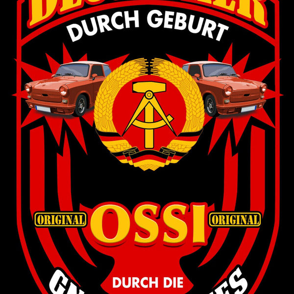 Schild Spruch Deutscher durch Geburt Ossi durch die Gnade Gottes DDR JW