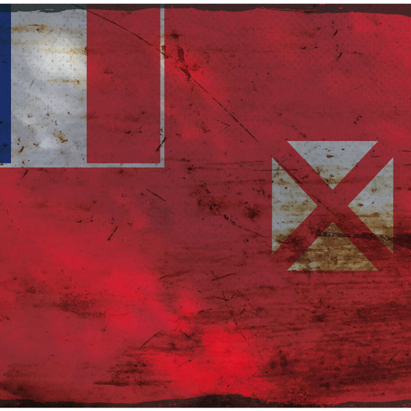 Schild Spruch Nationalflagge Wallis und Futuna JW