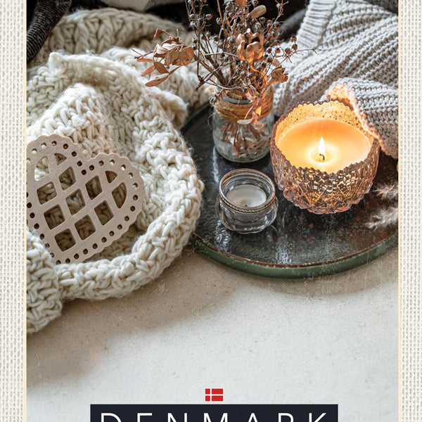 Schild Spruch Hygge Denmark Dänemark Kerze Herz JW