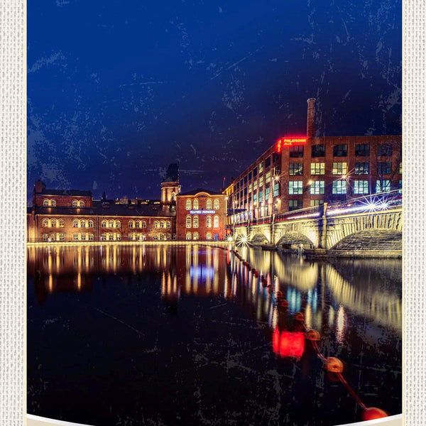 Schild Spruch Tampere Finland Finnland See Nacht JW