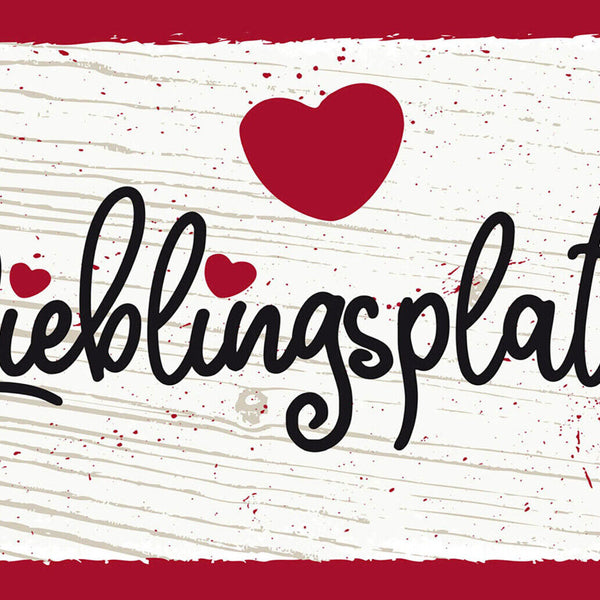 Schild Spruch Lieblingsplatz Herz JW