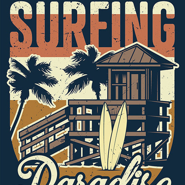 Schild Spruch Hawaii Surfing Paradise Comic JW