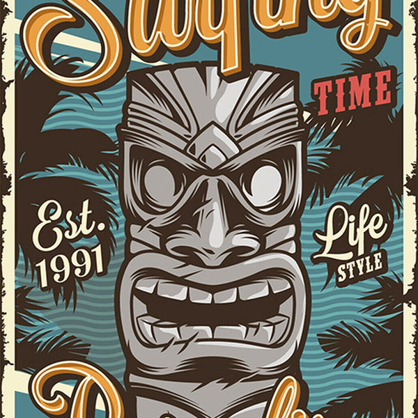 Schild Spruch Its Surfing Time Zeit zu surfen Paradise Lifestyle Lebensstil JW