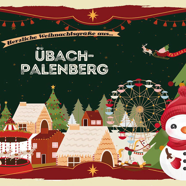 Schild Spruch Herzliche Weihnachtsgrüße aus Übach-Palenberg Comic JW