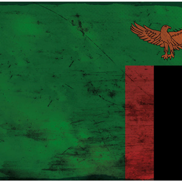 Schild Spruch Nationalflagge Sambia JW