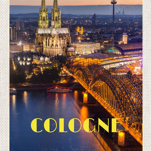 Schild Spruch Cologne Germany Köln Deutschland Nacht Dom Brücke Fernsehturm JW