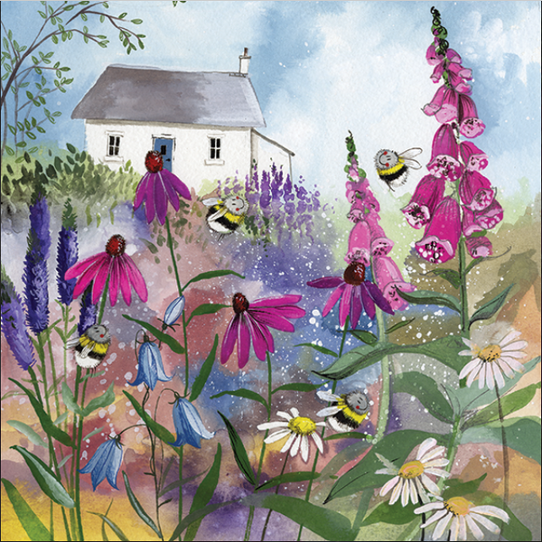 Alex Clark Karte Bienen Garten 140x140 mm incl. Umschlag  0036