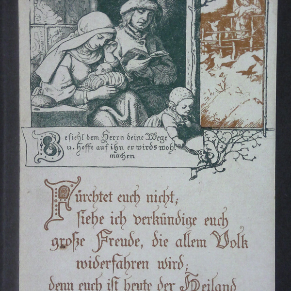 Weihnachten Künstlerkarte Fürchtet euch nicht heut ist der Heiland 400365 jw J