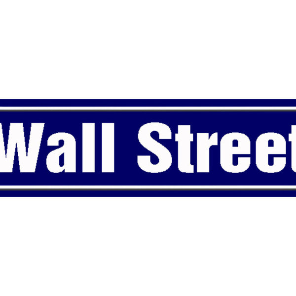 Schild Wall Street New York Börse Aktien Ort Platz Straße 46 x 10 Blech od. Holz