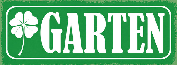 Schild Garten Kleeblatt Glück Hobby Freizeit Pflanzen 27x10 Blech od.Holz