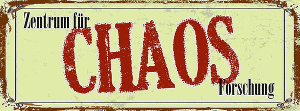 Schild Zentrum Für Chaos Forschung Unordnung Durcheinander 27x10 Blech od.Holz