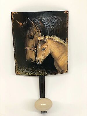 Nostalgie Wandhaken Garderobenhaken Vintage Pferd Fohlen 1 Fach 20 x 12