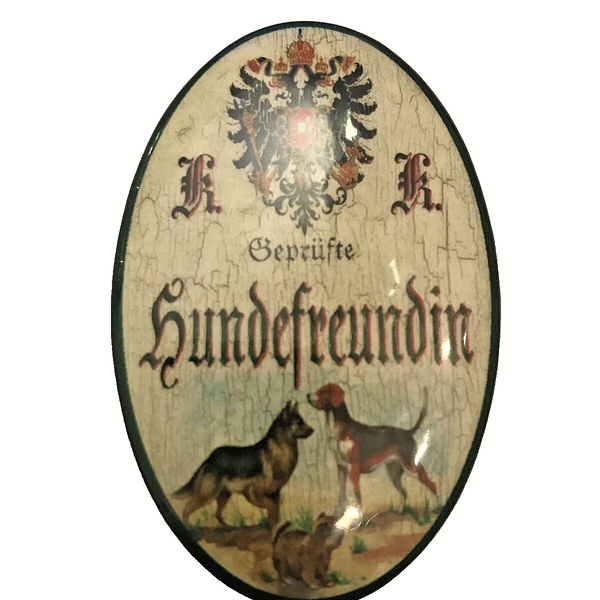 K&K Nostalgie Flaschenöffner Magnet Geprüfte Hundefreundin 7x4,5cm