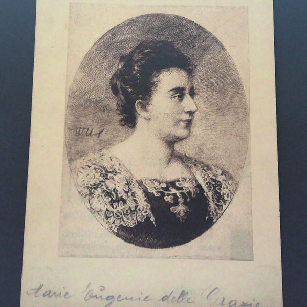 Marie Eugenie della Grazie Dichterin Österreich Porträt Zeichnung JW 650427 C