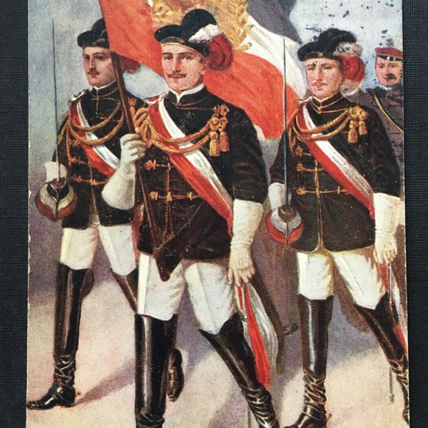 Die Drei Chargierten Uniform Fahne Degen Studentenverbindung Soldaten 400886 TH