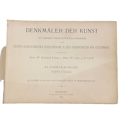 3235 Lübke DENKMÄLER DER KUNST: ZUR ÜBERSICHT IHRES ENTWICKELUNGSGANGES HC +A