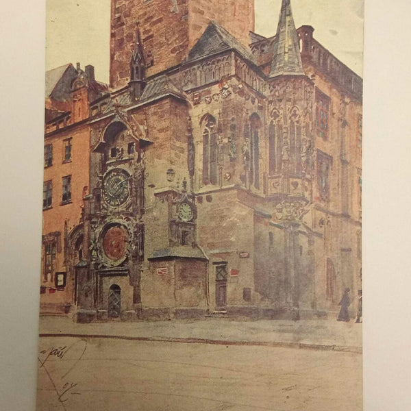 Praha Prag Rathausturm Aquarell 50329