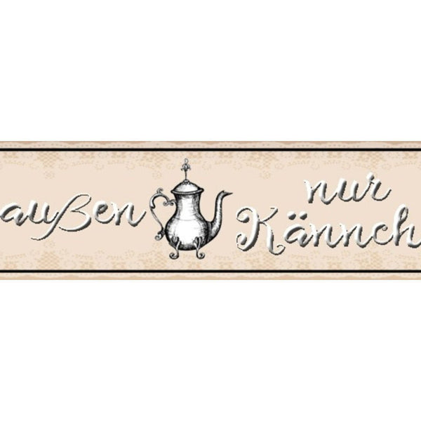 Schild Draußen nur Kännchen Kanne Tee Kaffee Kochen Café 46 x 10 Blech od. Holz