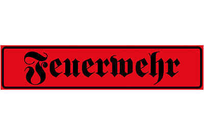 Schild Feuerwehr Brand Bekämpfung Schutz Hilfe Unfall 46 x 10 Blech od. Holz