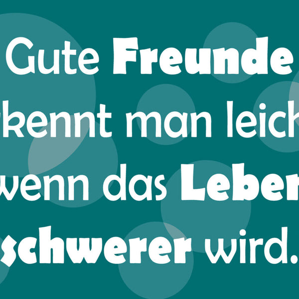 Schild Spruch Gute Freunde erkennt man leicht wenn das Leben schwerer wird JW