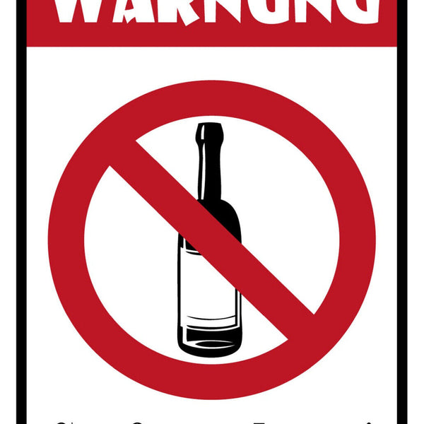 Schild Spruch WARNUNG Saufen verboten! Alkohol Trinken Party JW
