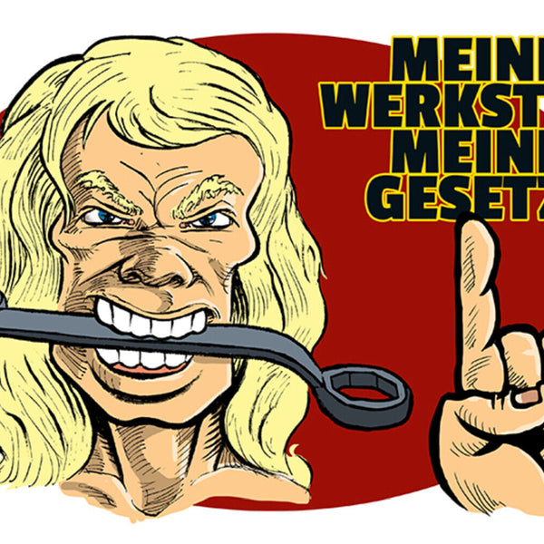 Schild Spruch Meine Werkstatt Meine Gesetze Männer JW