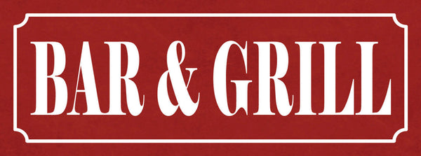 Schild Bar & Grill Imbiss Restaurant Diner Essen Getränke 27x10 Blech od.Holz