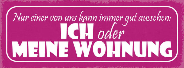 Schild Nur Einer Von Uns Kann Immer Gut Aussehen Ich Oder Meine Wohung 27x10