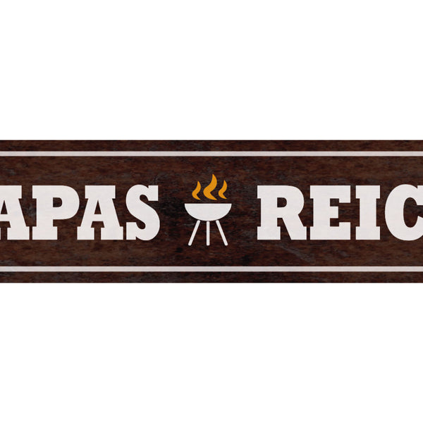 Schild Papas Reich Griller Grillen Grill Hobby Vater 46 x 10 Blech od. Holz