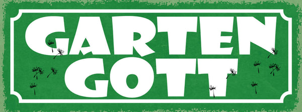 Schild Garten Gott Pflanzen Beet Freizeit Hobby Gärtner 27x10 Blech od.Holz
