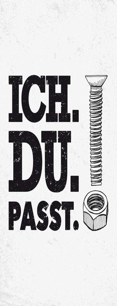 Schild Ich Du Passt Liebe Beziehung Ehe Paar Freundschaft 27x10 Blech od.Holz