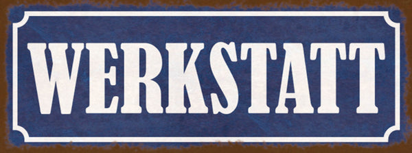 Schild Werkstatt Mechaniker Bastler Handwerker Auto KFZ 27x10 Blech od.Holz