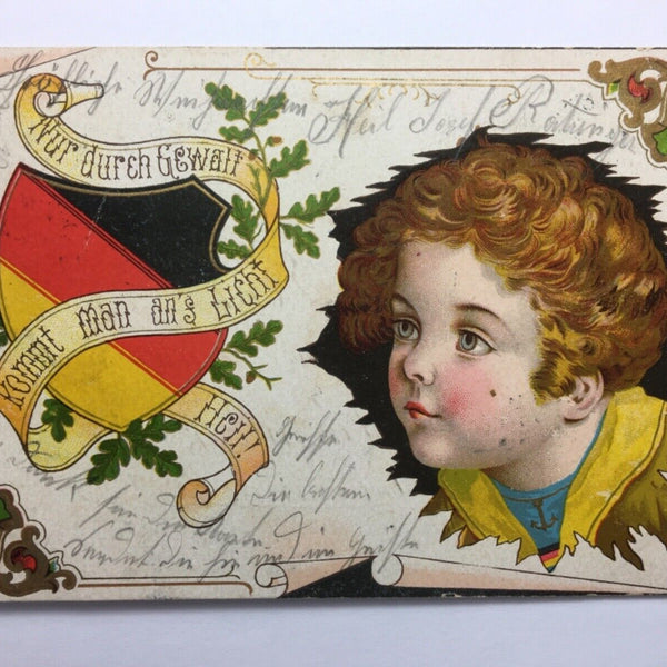 Kind mit Deutscher Fahne / Künstlerkarte 30023 TH