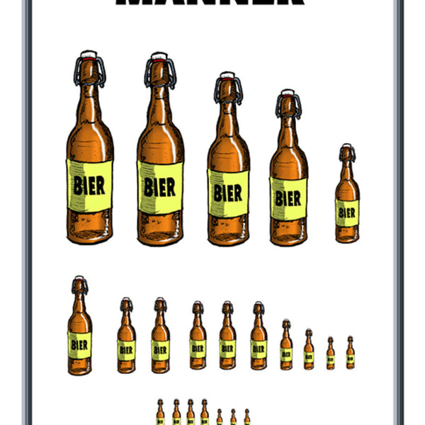 Schild Spruch Sehtest für Männer Bierflaschen Alkohol JW