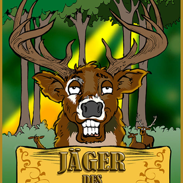 Schild Spruch Jäger des Jahres Hirsch JW