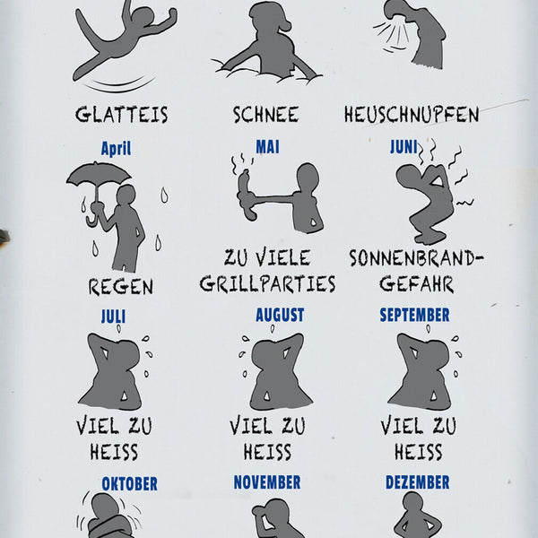 Schild Spruch Warum man gerade keinen Sport treiben kann Monatskalender JW