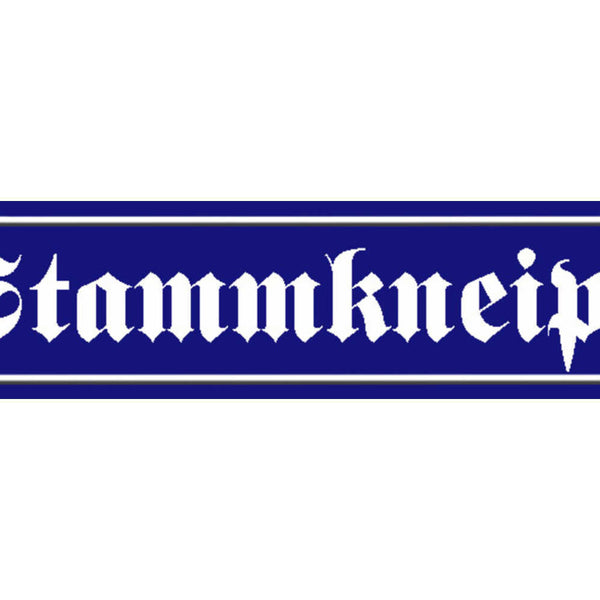 Schild Stammkneipe Lokal Alkohol Wirt Bar Bier Ort Straße 46 x 10 Blech od. Holz
