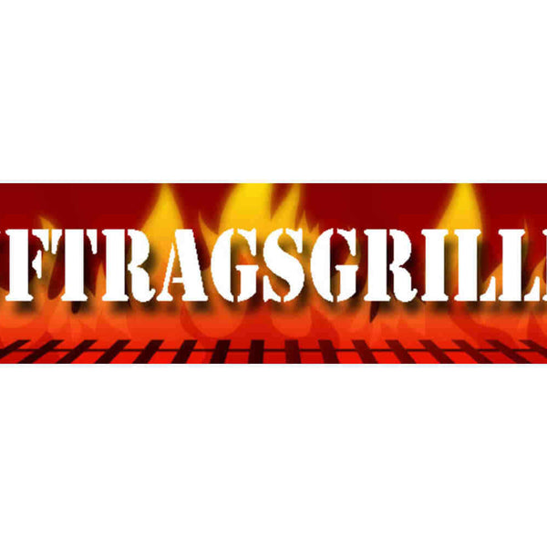 Schild Auftragsgriller Grillen BBQ Grill Fleisch Garten 46 x 10 Blech od. Holz