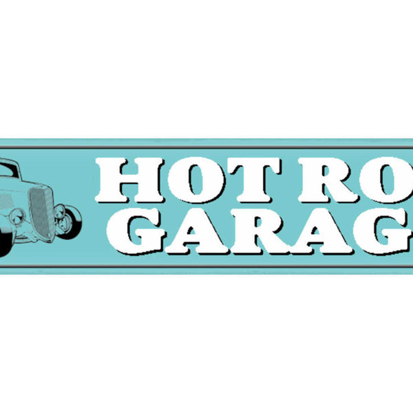 Schild Hot Rod Garage Auto Oldtimer Sammler Bastler USA 46 x 10 Blech od. Holz