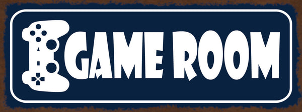 Schild Game Room Videospiele Gaming Games Zimmer Raum 27x10 Blech od.Holz