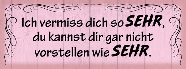 Schild Ich Vermiss Dich So Sehr Du Kannst Dir Gar Nicht Vorstellen Wie Sehr