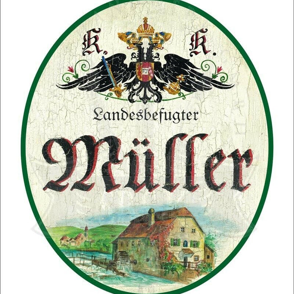 KuK Nostalgie Holzschild - Landesbefugter Müller - Mühle TH