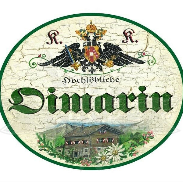 KuK Nostalgie Holzschild - Hochlöbliche Oimarin - Sennerin Haus Edelweiß TH