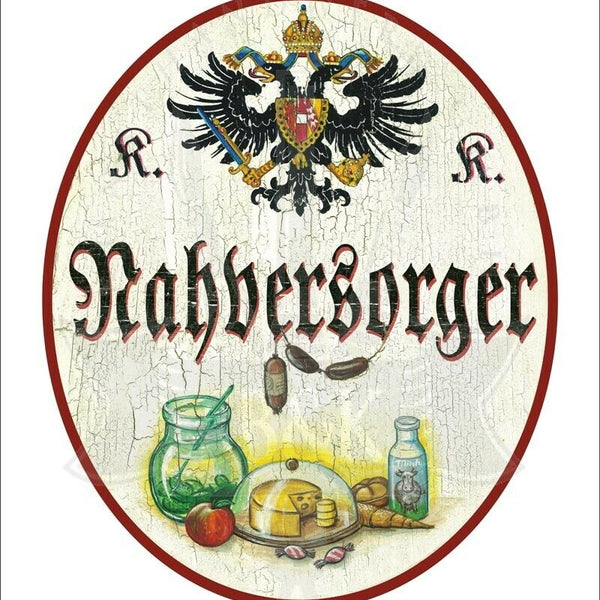 KuK Nostalgie Holzschild - Nahversorger - Lebensmittel Einkauf TH
