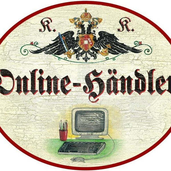 KuK Nostalgie Holzschild - Online-Händler - Computer PC TH